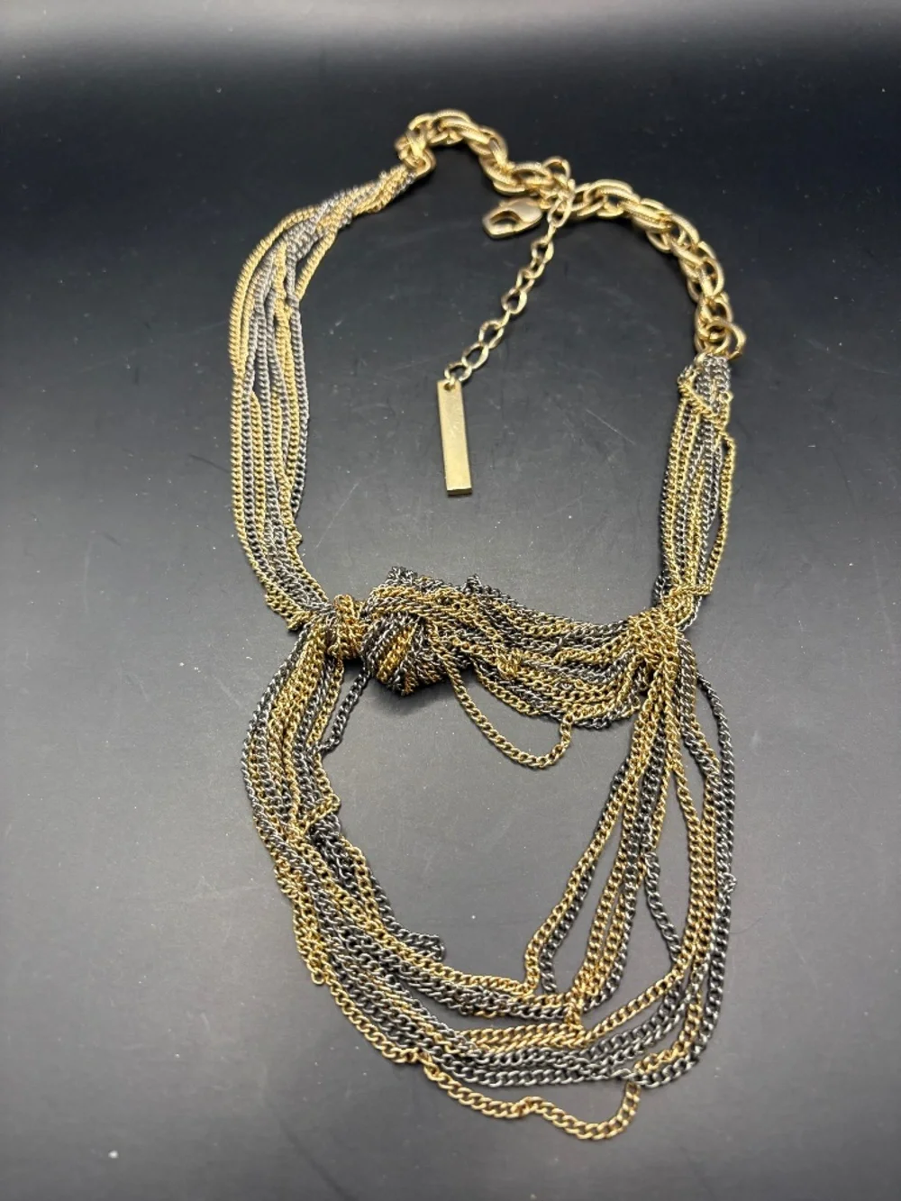 BCBG Mixed Metal Tiered Knot Chain Necklace - Picture 1 of 6